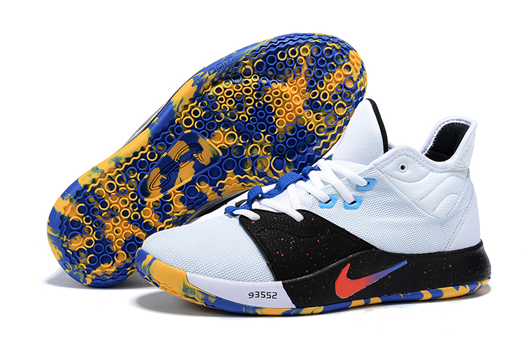 New Nike PG 3 White Black Yellow Blue Shoes